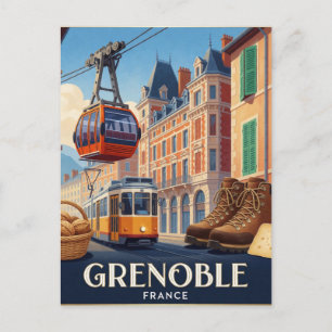 Carte Postale Collage de la ville touristique de Grenoble France