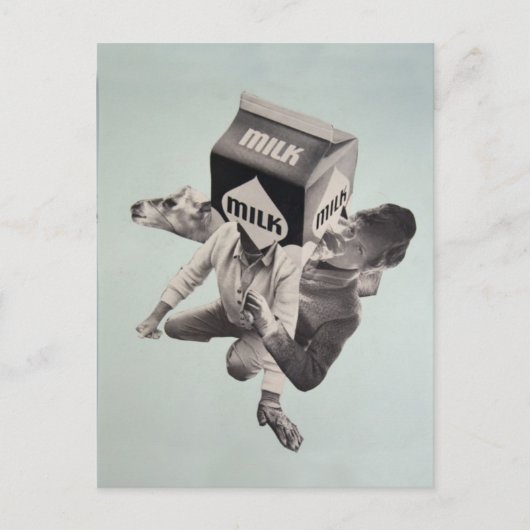 Carte postale collage de lait (Devant)