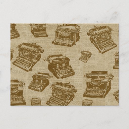 Carte Postale Collage de machine à écrire vintage (Devant)