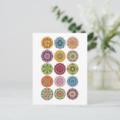 Carte Postale Collage de mandala coloré (Debout devant)