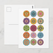 Carte Postale Collage de mandala coloré (Devant / Derrière)