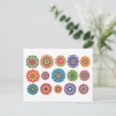 Carte Postale Collage de mandala coloré (Debout devant)