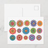Carte Postale Collage de mandala coloré (Devant / Derrière)