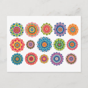 Carte Postale Collage de mandala coloré