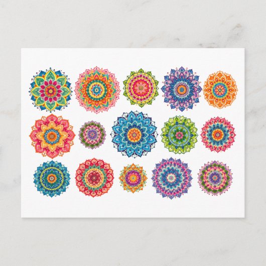 Carte Postale Collage de mandala coloré (Devant)