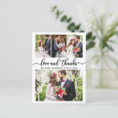 Carte Postale Collage de mariage en calligraphie Amour Merci 4 P (Debout devant)