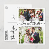 Carte Postale Collage de mariage en calligraphie Merci 4 Photo d (Devant / Derrière)