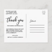 Carte Postale Collage de mariage en calligraphie Merci 4 Photo d (Dos)