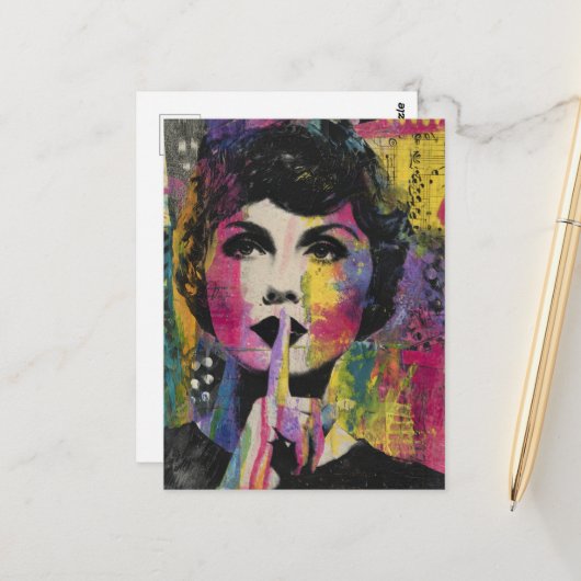 Carte Postale Collage de médias assez mixte (Devant/Arrière en situation)