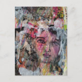 Carte Postale Collage de médias mixtes au visage unique (Devant)