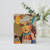 Carte Postale Collage de médias mixtes colorés (Debout devant)