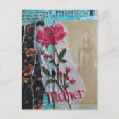 Carte Postale Collage de médias mixtes de mère (Devant)