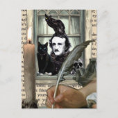Carte Postale Collage de médias mixtes Poe (Devant)