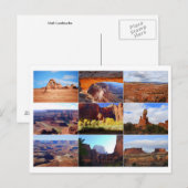 Carte postale collage de monuments de l'Utah (Devant / Derrière)