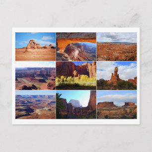 Carte postale collage de monuments de l'Utah