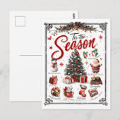Carte Postale Collage de mots de Noël (Devant / Derrière)