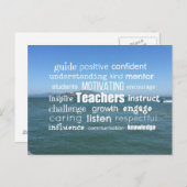 Carte Postale Collage de mots Inspirer les enseignants (Devant / Derrière)