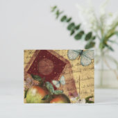 Carte Postale Collage de papillon de conservation vintage (Debout devant)