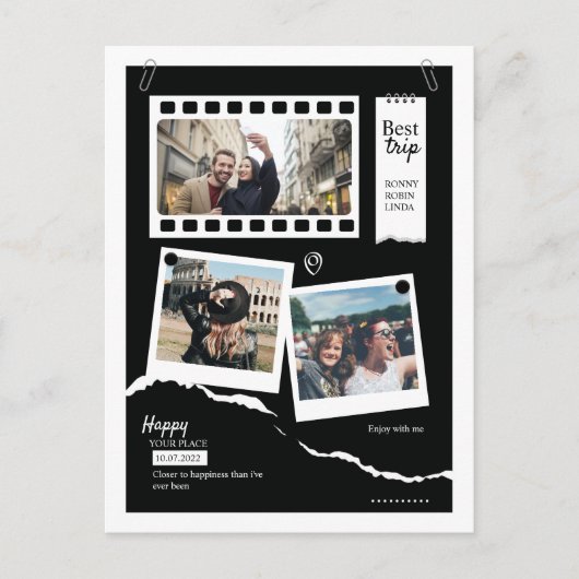 Carte Postale Collage de photos de famille (Devant)