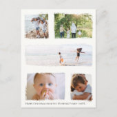 Carte Postale Collage de photos de famille de Noël en or rustiqu (Devant)