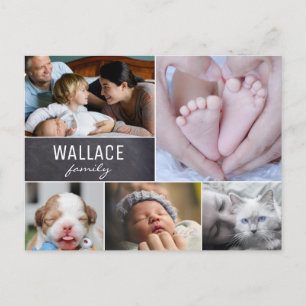 Carte Postale Collage de photos de famille multiple Réunion