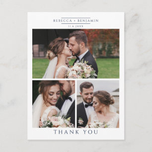 Carte Postale Collage de photos de mariage Merci