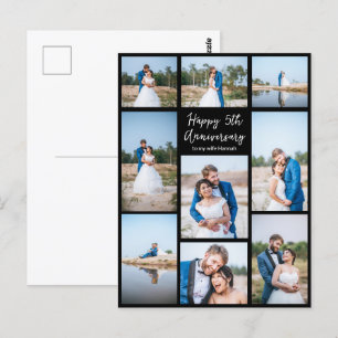 Carte Postale Collage de photos de mariage personnalisé pour jeu