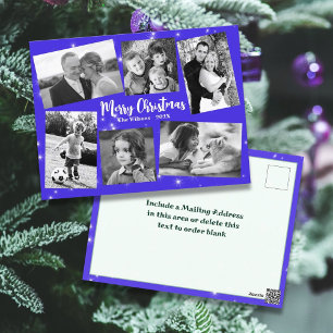 Carte Postale Collage de photos d'étoiles scintillantes Joyeux N