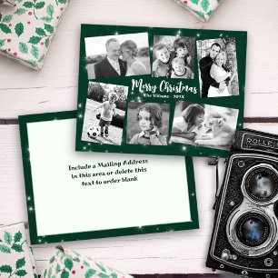 Carte Postale Collage de photos d'étoiles scintillantes Joyeux N