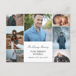 Carte Postale Collage de photos En souvenir affectueux Annonce d
