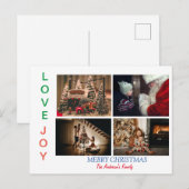 Carte Postale Collage de photos familiales Quatre photos Joyeux  (Devant / Derrière)