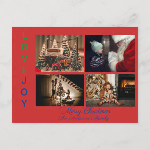 Carte Postale Collage de photos familiales Quatre photos Joyeux 