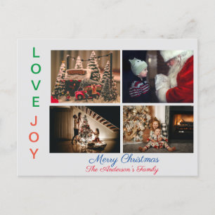 Carte Postale Collage de photos familiales Quatre photos Joyeux
