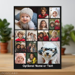 Carte Postale Collage de photos Instagram - Jusqu'à 14 photos en<br><div class="desc">Instagram Photo Collage - ou toute photo carré - Une couverture complète et un design sauvage inclut un arrière - plan couleur solide. Utilisez jusqu'à quatorze photos carrés pour créer un cadeau unique et personnel. Si vous avez besoin d'ajuster les images,  cliquez sur l'outil personnaliser pour apporter des modifications.</div>