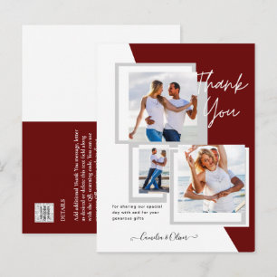 Carte Postale Collage de photos MERCI Mariage/Bébé/Diplômé/TOUT