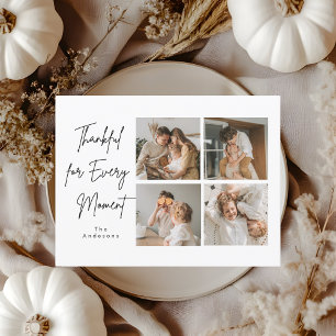 Carte Postale Collage de photos minimaliste de Thanksgiving