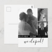 Carte Postale Collage de photos noir et blanc de script moderne (Devant / Derrière)
