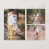 Carte Postale Collage de photos rustique pour annoncer la date d (Devant)