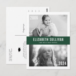 Carte Postale Collage de photos vert hier et aujourd'hui