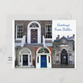 Carte Postale Collage de portes anciennes, Salutations de Dublin (Devant / Derrière)