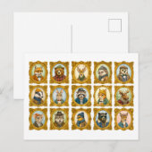 Carte Postale Collage de portraits d'animaux (Devant / Derrière)