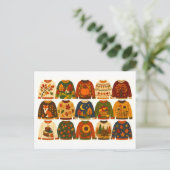 Carte Postale Collage de pulls d'automne (Debout devant)