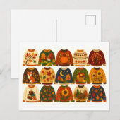 Carte Postale Collage de pulls d'automne (Devant / Derrière)