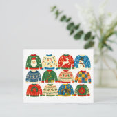 Carte Postale Collage de pulls de Noël laids (Debout devant)