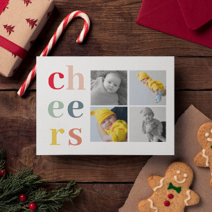 Carte Postale Collage de quatre photos   Bravo coloré