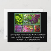 Carte Postale Collage de raisins d'automne avec devis. (Devant / Derrière)