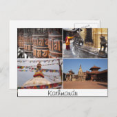 Carte postale collage de religion de Katmandou (Devant / Derrière)