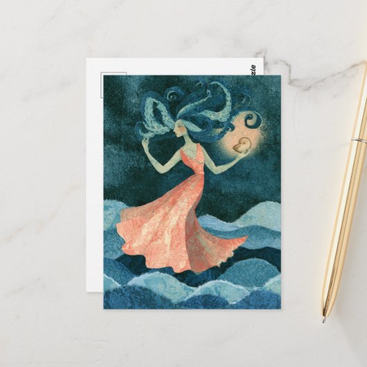Carte Postale Collage de sirène (Devant/Arrière en situation)