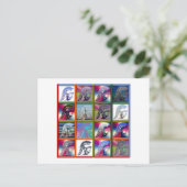 Carte Postale Collage de soldat spartiate avec la statue de la L (Debout devant)