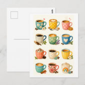 Carte Postale Collage de Tasses à Café (Devant / Derrière)
